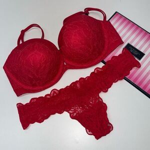 🔥VICTORIA SECRET strapless multiway PUSH-UP  BRA SET 32D//Small NEW